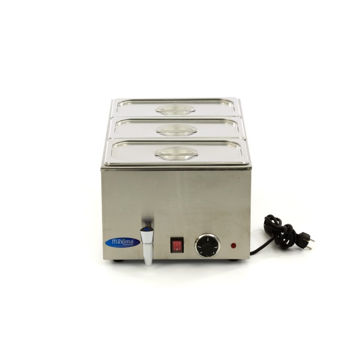 Bain Marie - met Tapkraan - incl. 3x 1/3 GN-Set - Elektrisch
