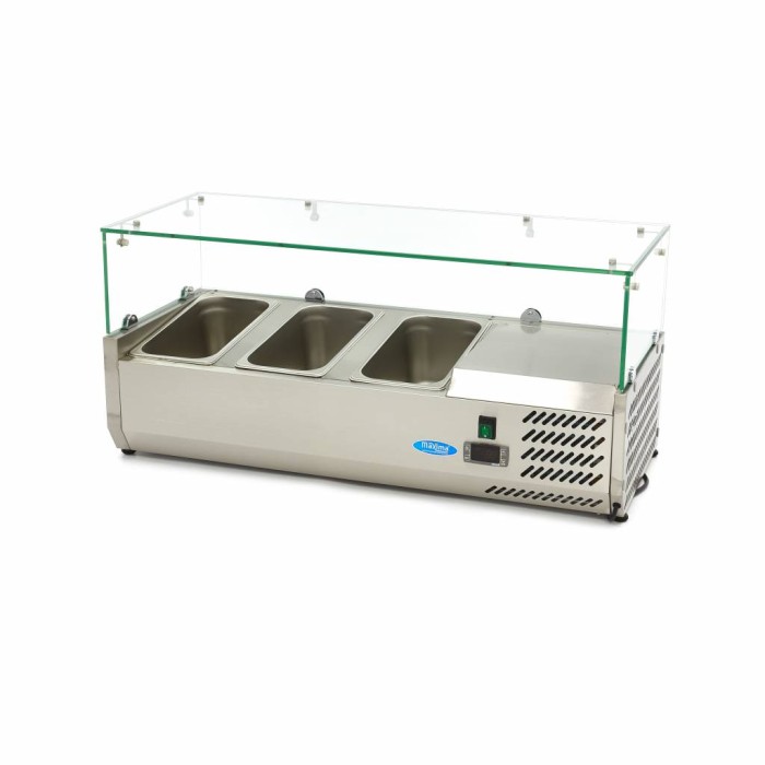 Opzetkoelvitrine - 95 cm - 3 x 1/3 GN Bakken