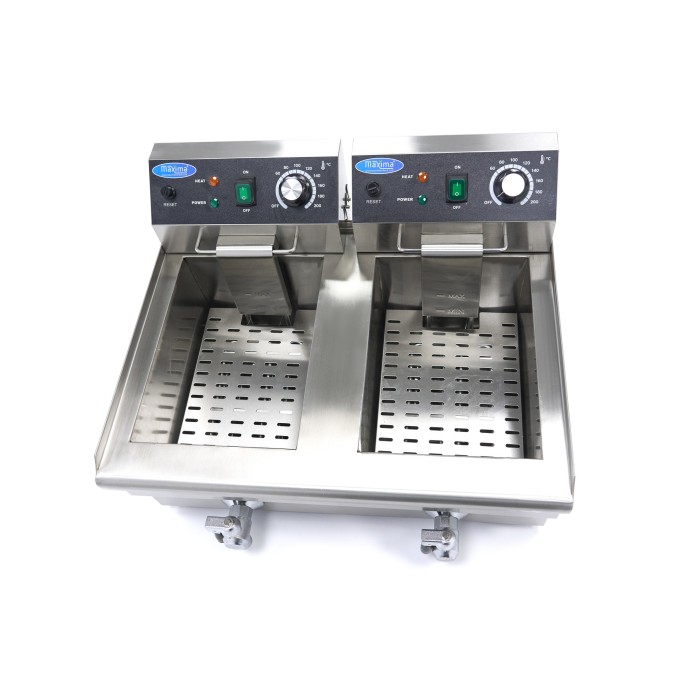 Frituurpan - 2x 10 L - 2 Manden - met Tapkraan