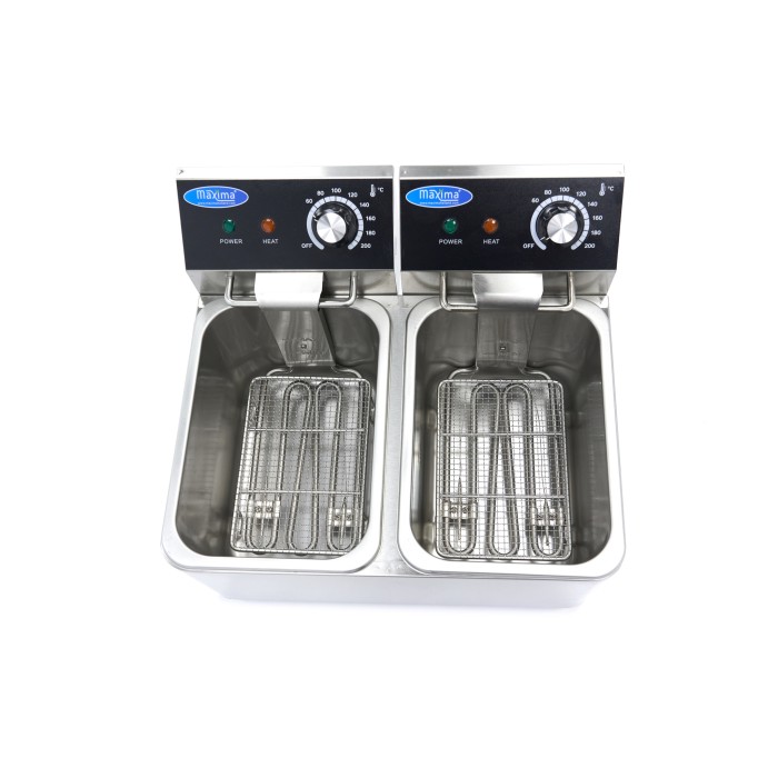 Frituurpan - 2x 4 L - 2 Manden - tot 1,5 Kg Frites