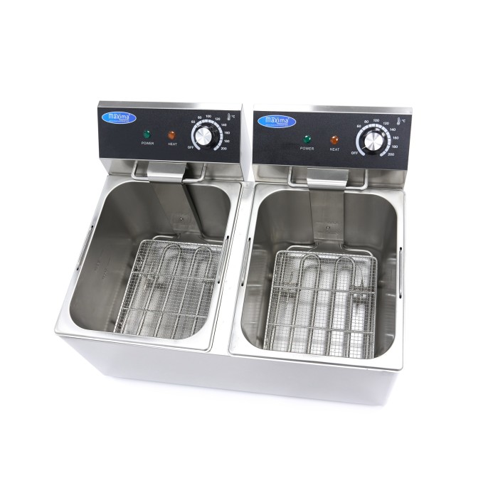 Frituurpan - 2x 8 L - 2 Manden - tot 2,8 Kg Frites