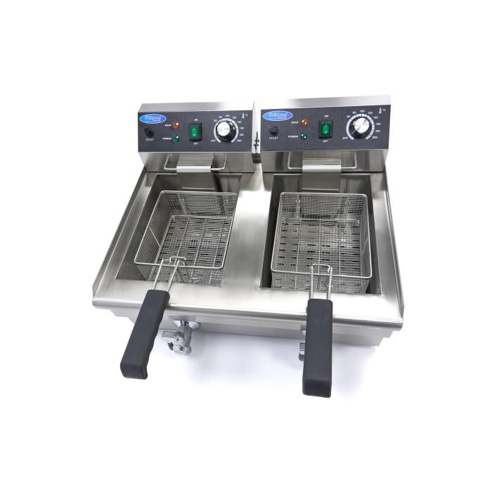 Frituurpan - 2x 10 L - 2 Manden - met Tapkraan