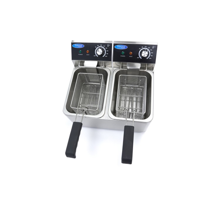 Frituurpan - 2x 4 L - 2 Manden - tot 1,5 Kg Frites