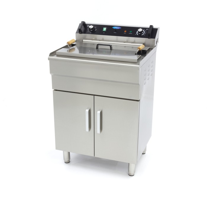 Frituurpan - 35 L - 1 Mand - met Tapkraan - 400V