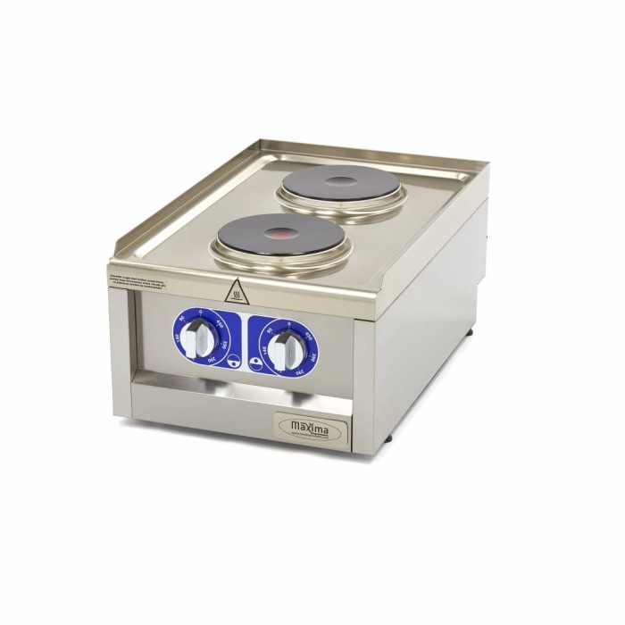 Kookplaat Horeca - 2 Pitten - Enkel - 60 cm Diep - Elektrisch