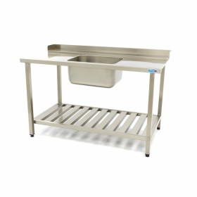 Spoeltafel - 140 x 75 cm - Aanvoer Vaatwasser Rechts - incl. Wasbak en Onderschap