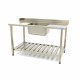 Spoeltafel - 140 x 75 cm - Aanvoer Vaatwasser Rechts - incl. Wasbak en Onderschap