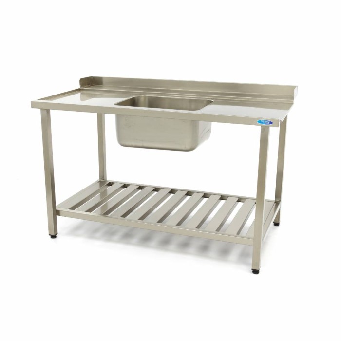 Spoeltafel - 120 x 75 cm - Aanvoer Vaatwasser Links - incl. Wasbak en Onderschap