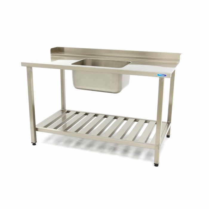 Spoeltafel - 120 x 75 cm - Aanvoer Vaatwasser Rechts - incl. Wasbak en Onderschap