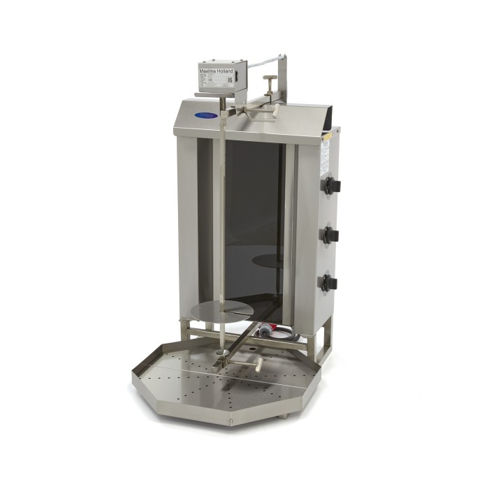Shoarma Grill - 3 Branders - 30 Kg Vlees - Elektrisch