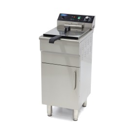 Frituurpan - 16 L - 1 Mand - met Tapkraan en Opbergruimte - 400V