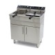 Frituurpan - 2x 16 L - 2 Manden - met Tapkraan en Opbergruimte - 400V