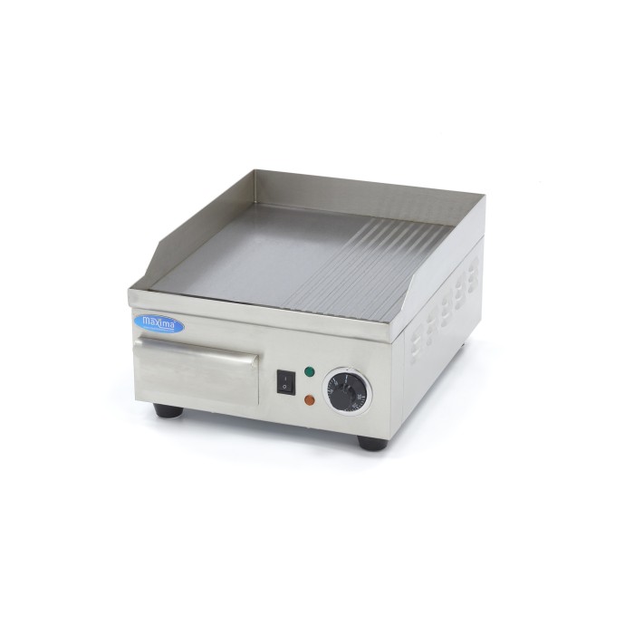 Grillplaat - Half Gegroefd - 36 cm - incl. Opvangbak