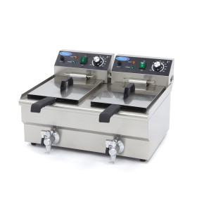 Frituurpan - 2x 10 L - 2 Manden - met Tapkraan
