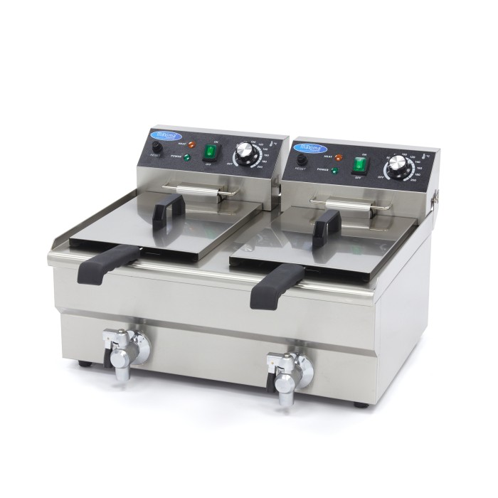 Frituurpan - 2x 10 L - 2 Manden - met Tapkraan