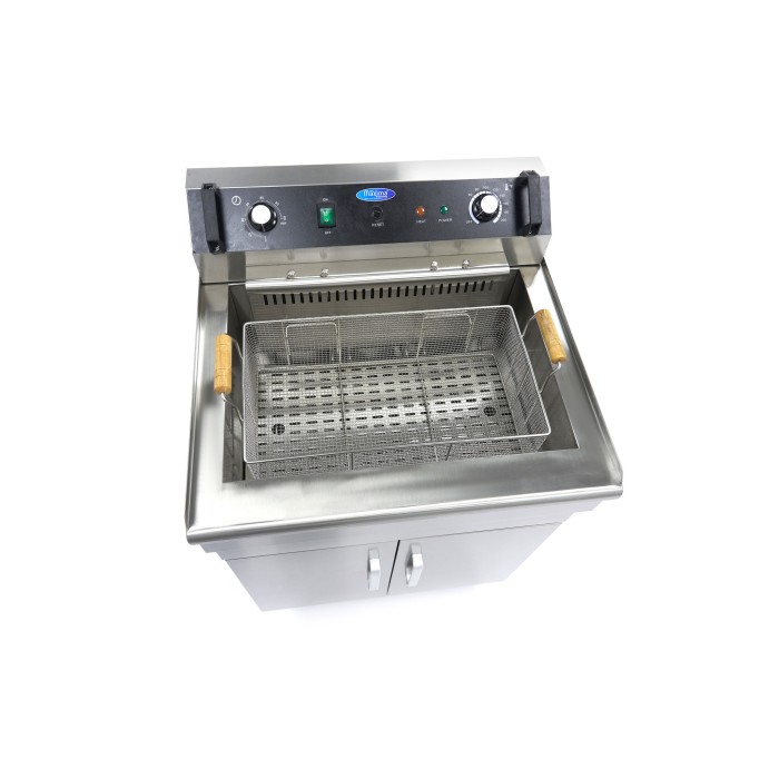 Frituurpan - 35 L - 1 Mand - met Tapkraan - 400V