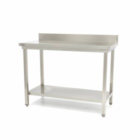 Werktafel rvs - 100 x 60 cm - Verstelbare Hoogte - met Spatrand en Onderschap