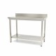 Werktafel rvs - 100 x 60 cm - Verstelbare Hoogte - met Spatrand en Onderschap