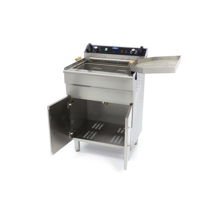 Frituurpan - 35 L - 1 Mand - met Tapkraan - 400V