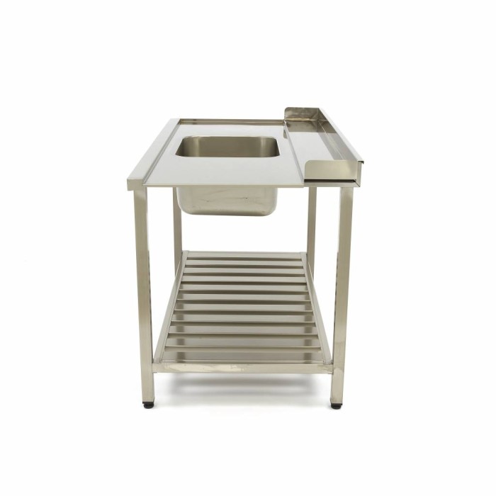 Spoeltafel - 120 x 75 cm - Aanvoer Vaatwasser Links - incl. Wasbak en Onderschap