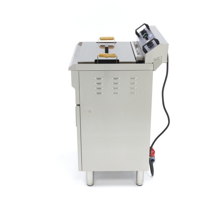 Frituurpan - 35 L - 1 Mand - met Tapkraan - 400V