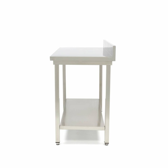 Werktafel rvs - 160 x 60 cm - met Spatrand en Onderschap