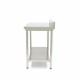 Werktafel rvs - 180 x 60 cm - Verstelbare Hoogte - met Spatrand en Onderschap