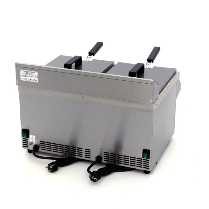Frituurpan - 2x 8 L - 2 Manden - met Tapkraan - Inductie