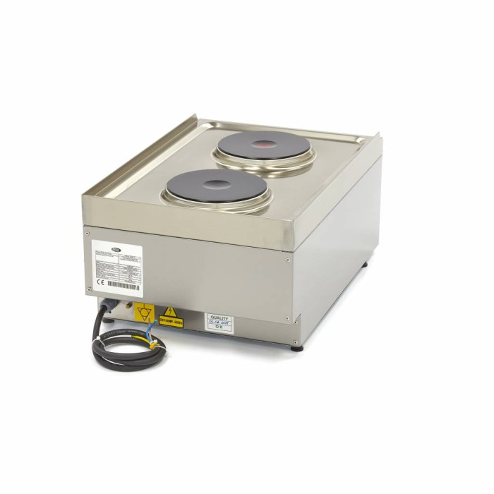 Kookplaat Horeca - 2 Pitten - Enkel - 60 cm Diep - Elektrisch