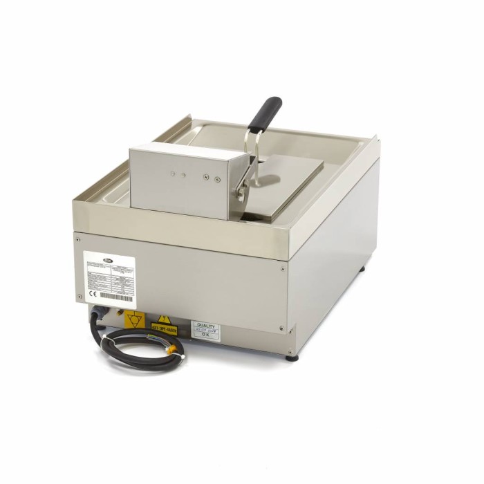 Frituurpan - 10 L - 1 Mand - met Tapkraan - 400V