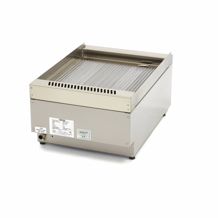 Horeca Grillplaat - Gegroefd - Enkel - 60 cm Diep - Gas