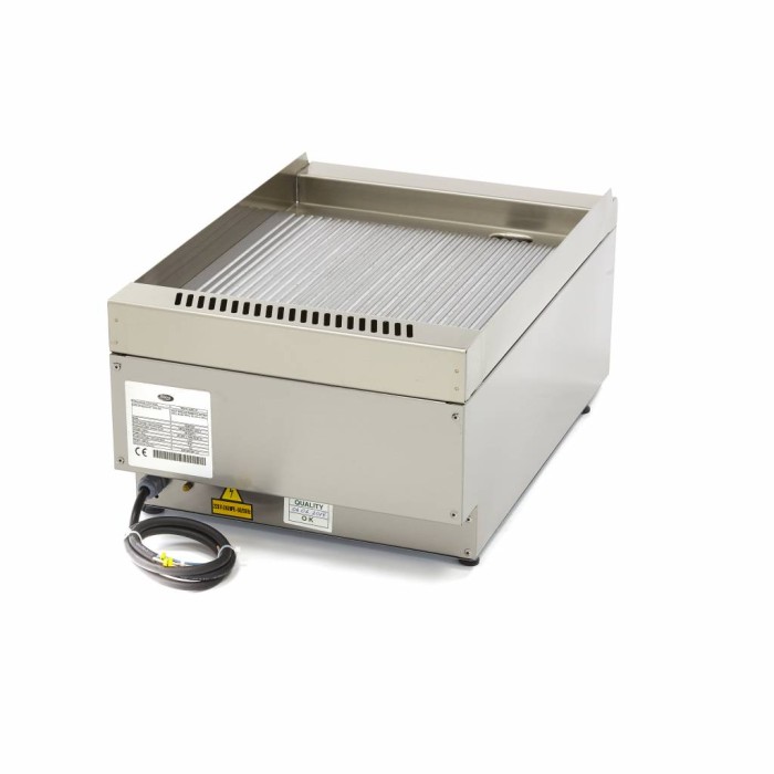 Horeca Grillplaat - Gegroefd - Enkel - 60 cm Diep