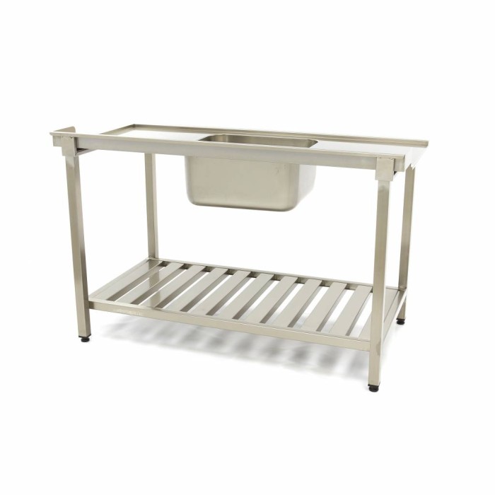 Spoeltafel - 140 x 75 cm - Aanvoer Vaatwasser Rechts - incl. Wasbak en Onderschap