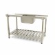 Spoeltafel - 120 x 75 cm - Aanvoer Vaatwasser Links - incl. Wasbak en Onderschap