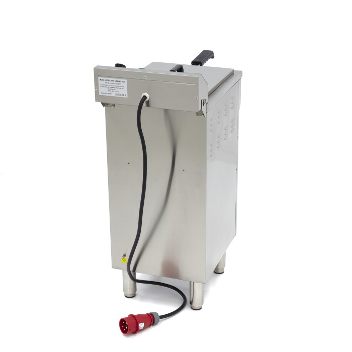 Frituurpan - 16 L - 1 Mand - met Tapkraan en Opbergruimte - 400V