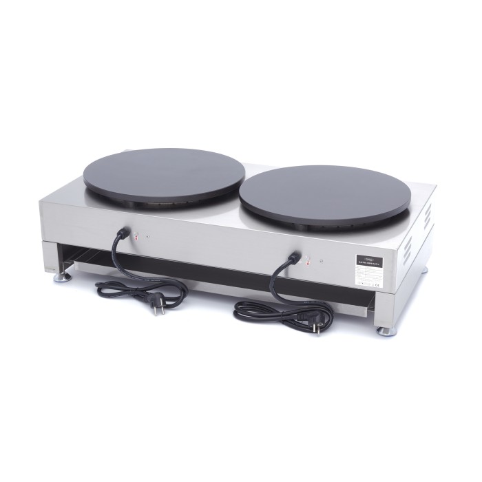Crepebakplaat - Dubbele Crepes - 2 x 40 cm - incl. Beslagverdeler