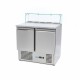 Pizzawerkbank - 90 cm - 2 Deuren - 5 x 1/6 GN - incl. Glazen Afdekking