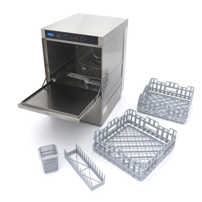 Horeca Vaatwasser - 40 x 40 cm - met Afvoer-, Glansspoel- en Zeeppomp - 230V