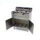 Frituurpan - 2x 16 L - 2 Manden - met Tapkraan en Opbergruimte - 400V