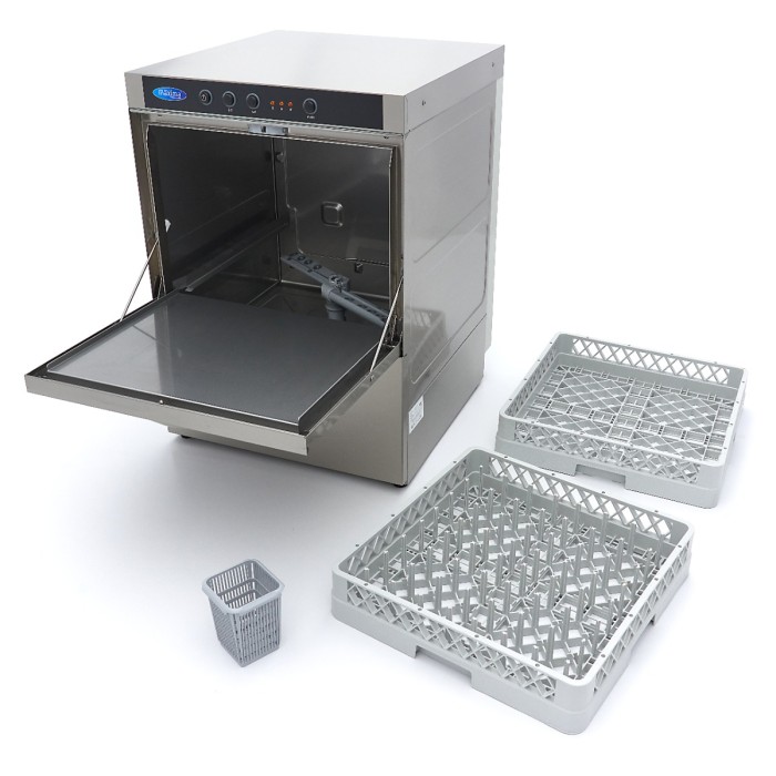 Horeca Vaatwasser - 50 x 50 cm - met Afvoer-, Glansspoel- en Zeeppomp - 230V