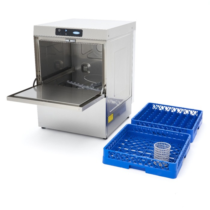 Horeca Vaatwasser - 50 x 50 cm - met Afvoer-, Glansspoel- en Zeeppomp - Digitaal Display - 230V