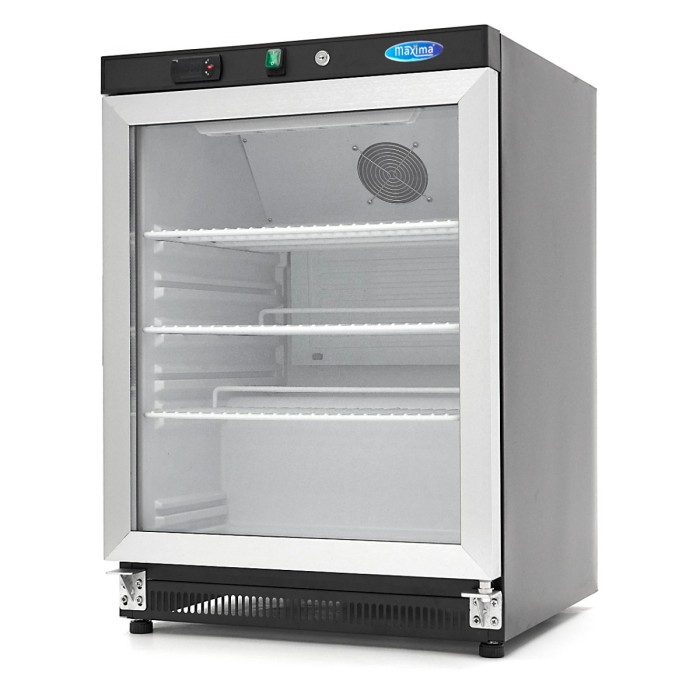 Koelkast - 200 L - Zwart - met Glazen Deur