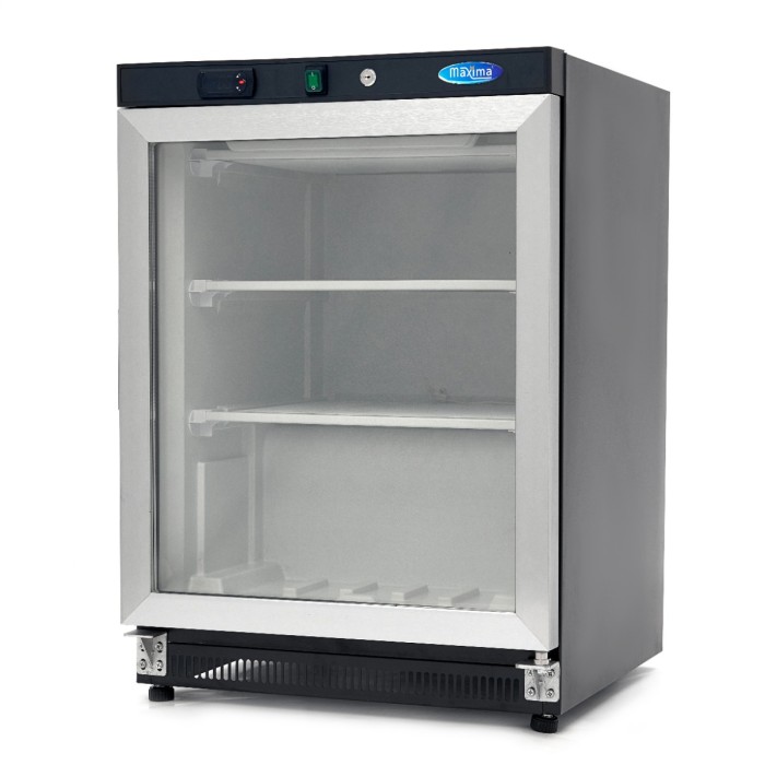 Vrieskast - 200 L - Zwart - met Glazen Deur