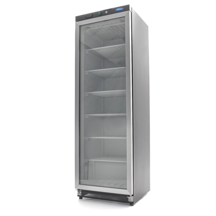 Vrieskast - 400 L - Zwart - met Glazen Deur