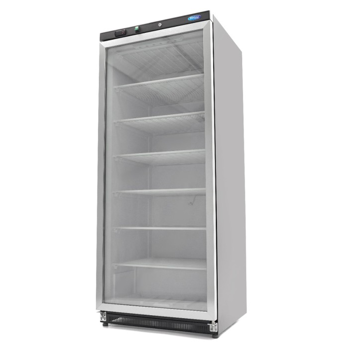 Vrieskast - 600 L - Zwart - met Glazen Deur