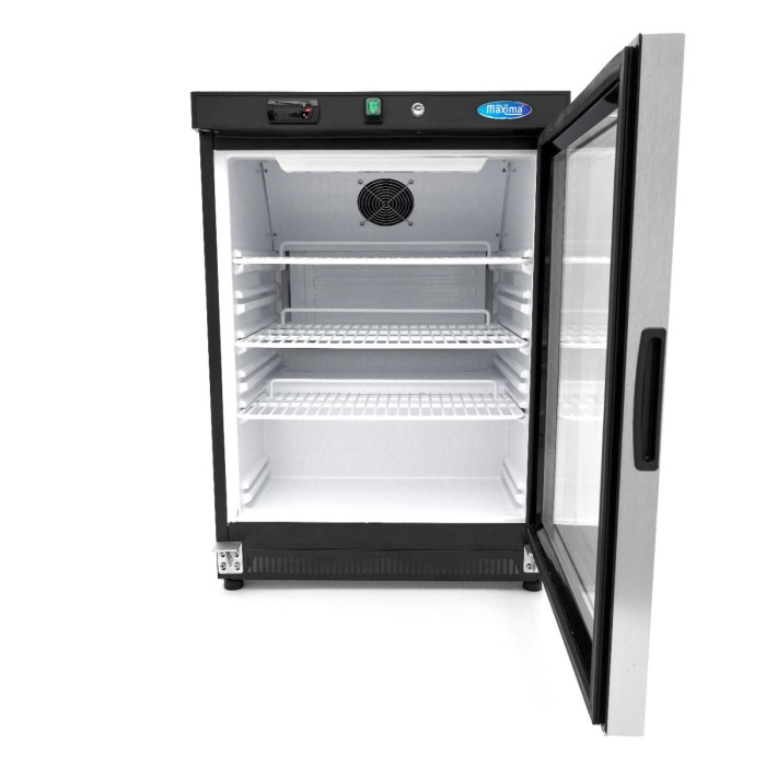 Koelkast - 200 L - Zwart - met Glazen Deur