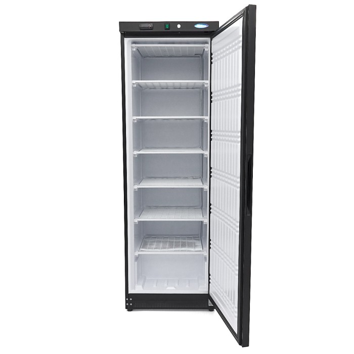 Vrieskast - 400 L - 6 Vaste Roosters - Zwart