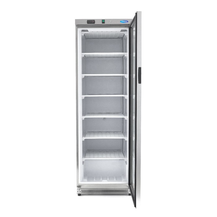 Vrieskast - 400 L - Rvs - met Glazen Deur