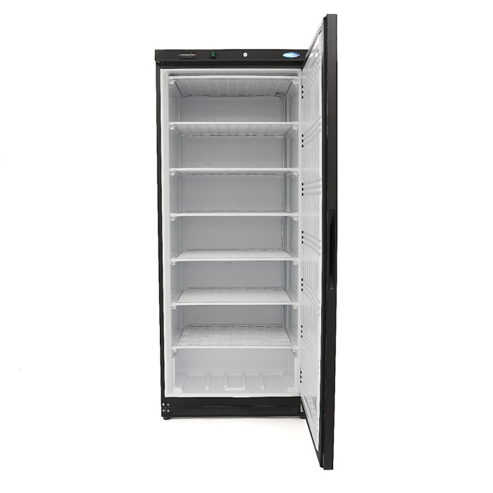 Vrieskast - 600 L - 6 Vaste Roosters - Zwart