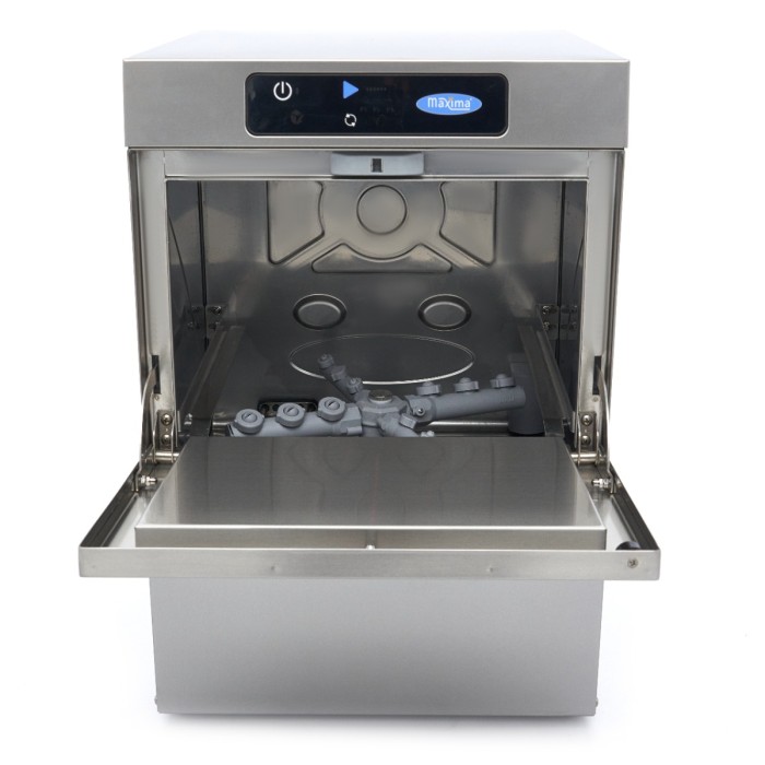Glazenspoelmachine - 35 x 35 cm - met Afvoer-, Glansspoel- en Zeeppomp - Digitaal Display - 230V